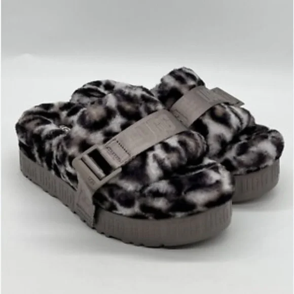 UGG - Furry Slides - leopard print - Picture 3 of 9